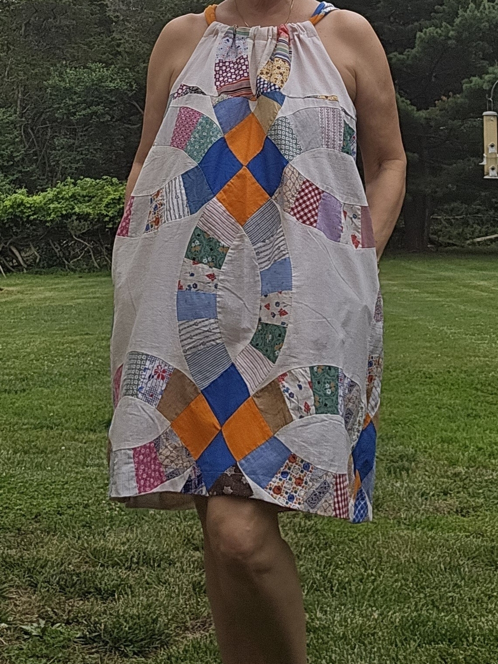 Handmade Halter Sundress Crafted From A Quilt Topper